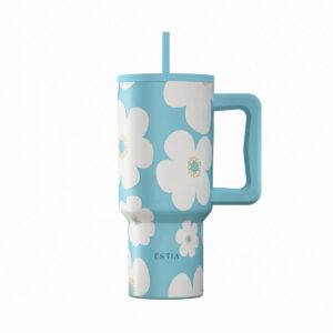 ΘΕΡΜΟΣ STRAW TUMPLER SAVE THE AEGEAN - 900ML - BLUE DIASY